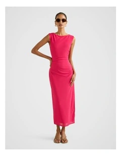 Ally Jersey Midi Dress in Pink