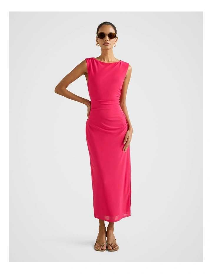 Ally Jersey Midi Dress in Pink image 1