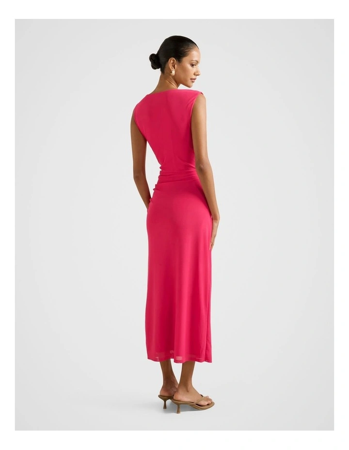 Ally Jersey Midi Dress in Pink image 2