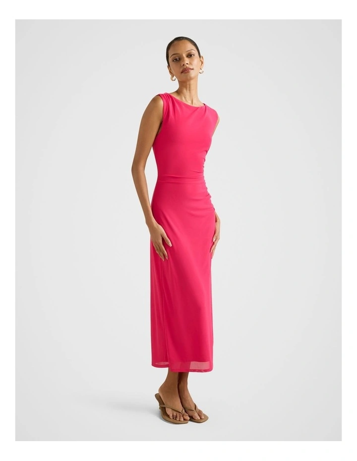 Ally Jersey Midi Dress in Pink image 3