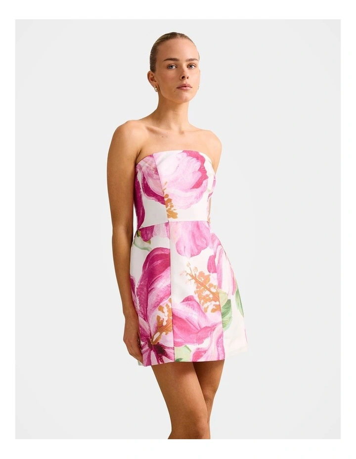Aisling Strapless Mini Dress in Multi image 3
