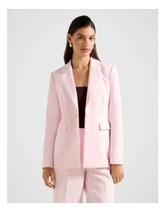 Haisley Nipped Waist Blazer in Pink