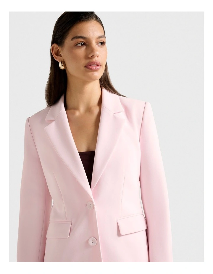 Haisley Nipped Waist Blazer in Pink image 4