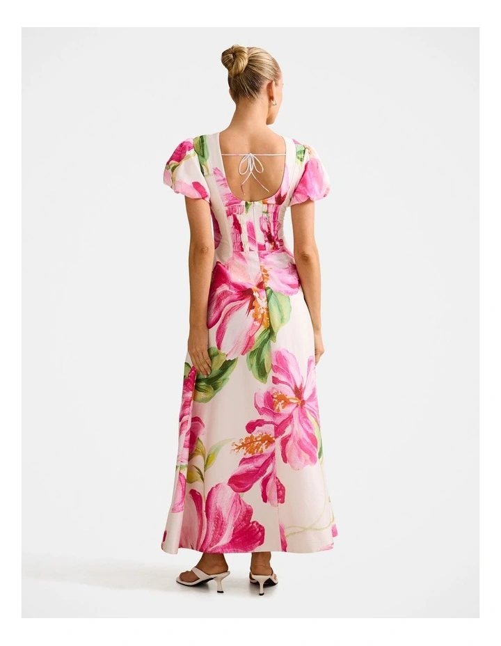 Lily Scoop Neck Midi Dress in Multi image 2