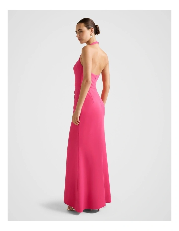 Willow Halter Neck Wrap Maxi Dress in Pink image 2