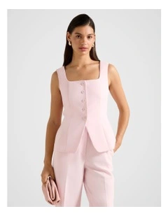 Haisley Square Neck Waistcoat in Pink