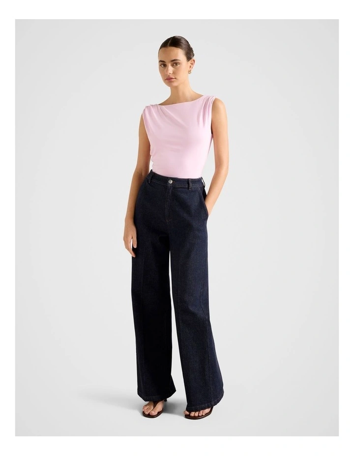 June Cowl Neck Back Tank Top in Pink image 5
