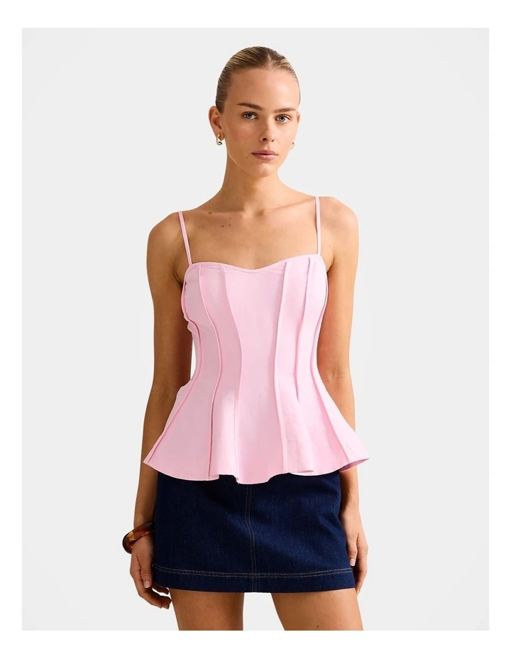Caitlin Peplum Top in Pink image 1