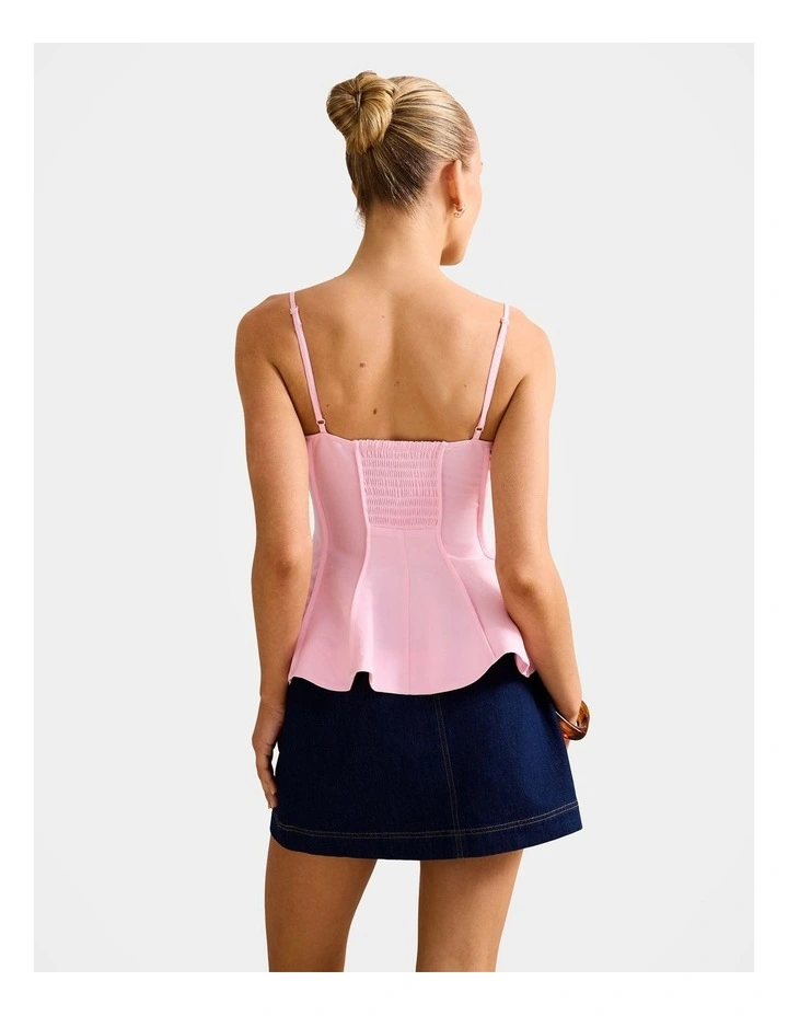 Caitlin Peplum Top in Pink image 2