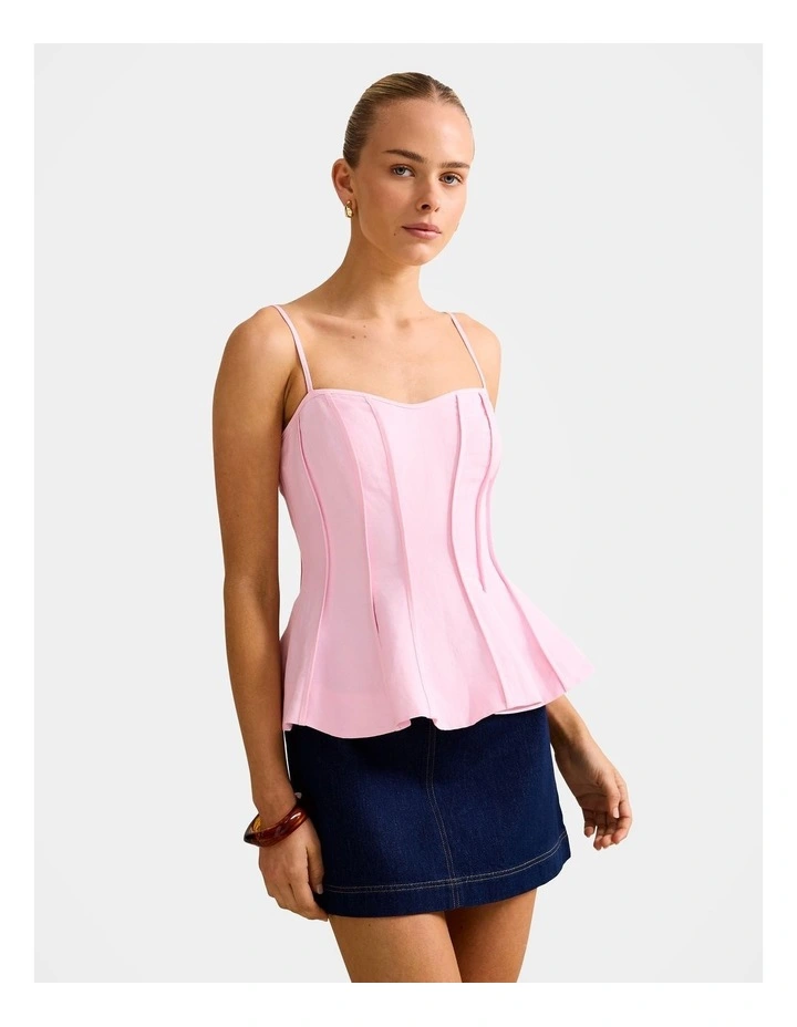 Caitlin Peplum Top in Pink image 3