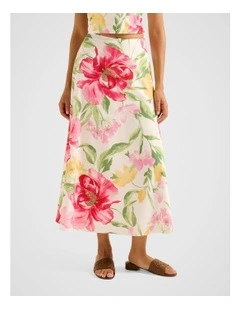 Talia Printed Midi Skirt in Multi