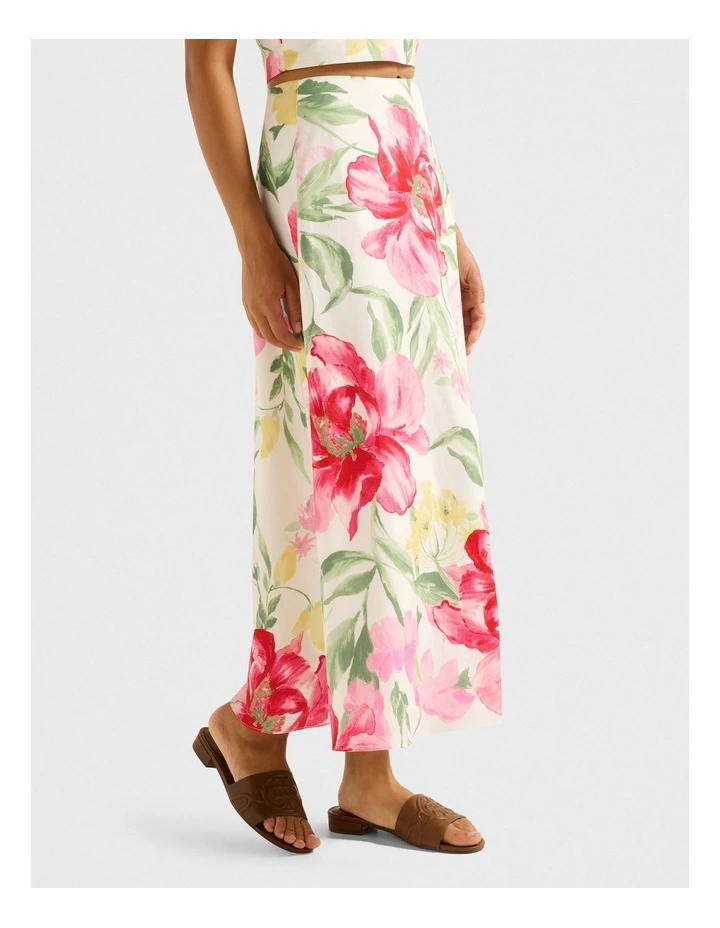 Talia Printed Midi Skirt in Multi image 3