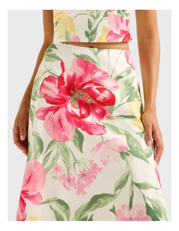 Talia Printed Midi Skirt in Multi image 4