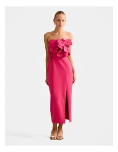 Tessa Flower Midi Dress in Pink