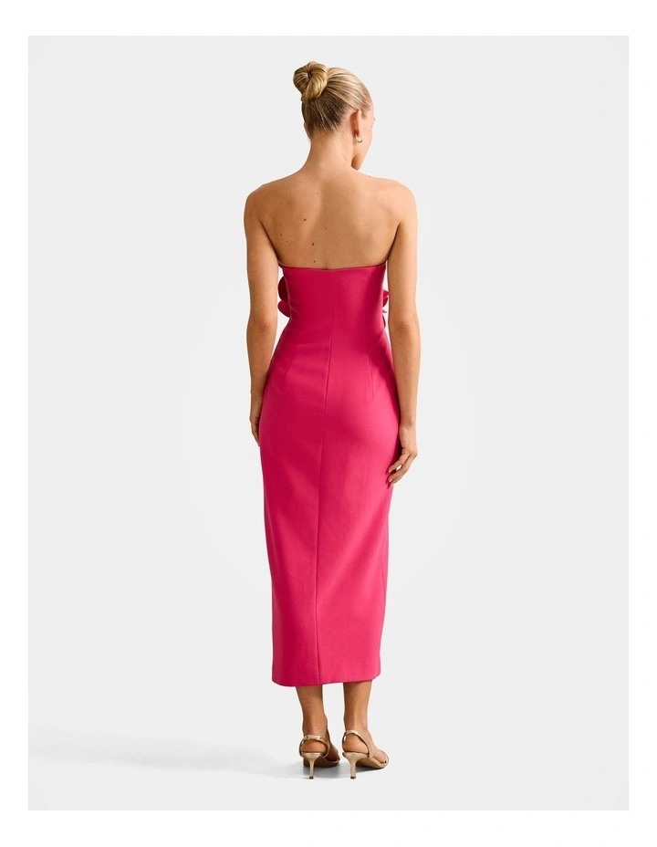 Tessa Flower Midi Dress in Pink image 2