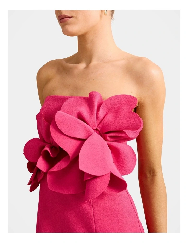 Tessa Flower Midi Dress in Pink image 4