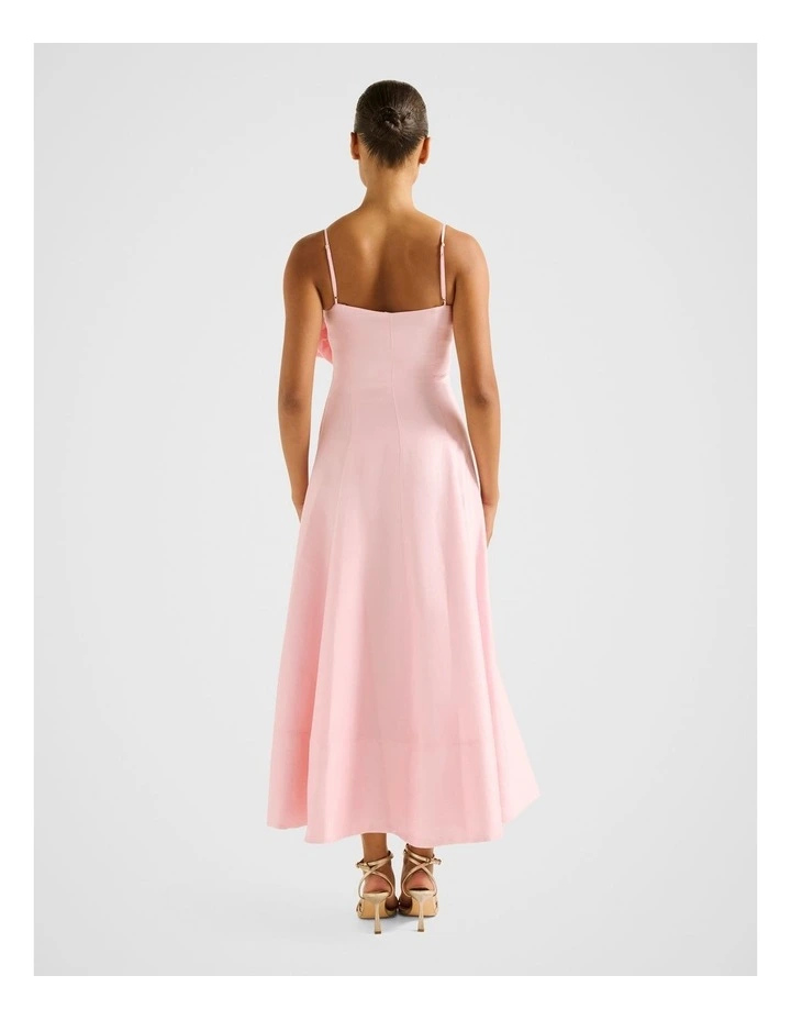 Felicia Structured Flower Midi Dress in Pink image 2