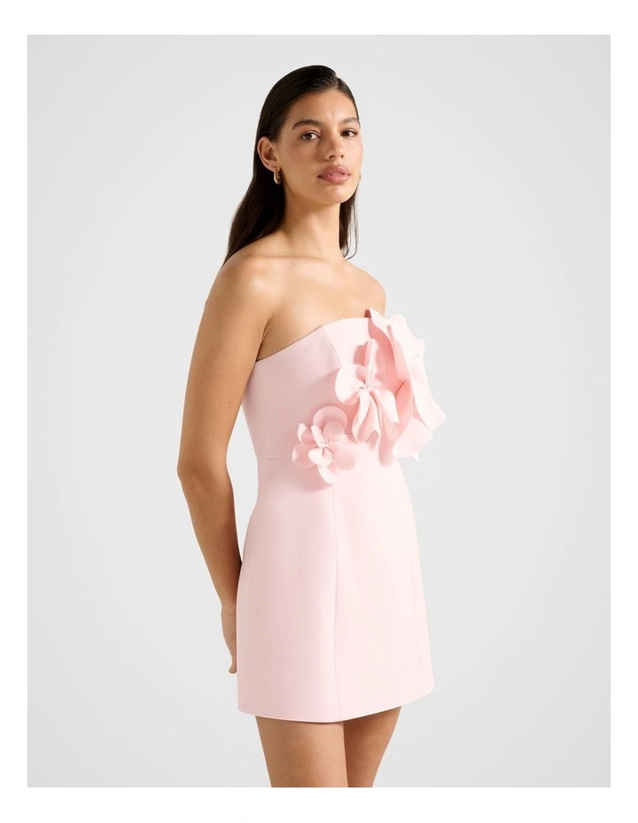 Tessa Flower Mini Dress in Pink image 3