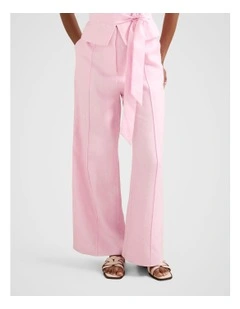 Posey Linen Wide Leg Pants in Pink