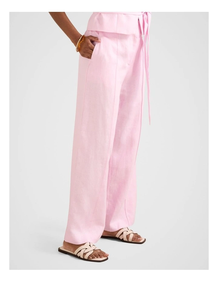 Posey Linen Wide Leg Pants in Pink image 3