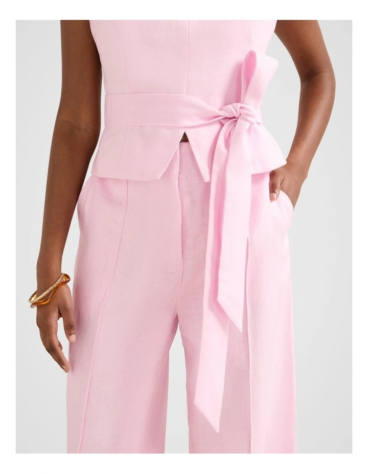 Posey Linen Wide Leg Pants in Pink image 4