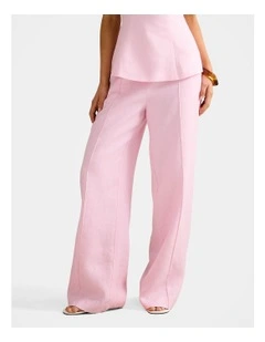 Posey Linen Wide Leg Pants in Pink