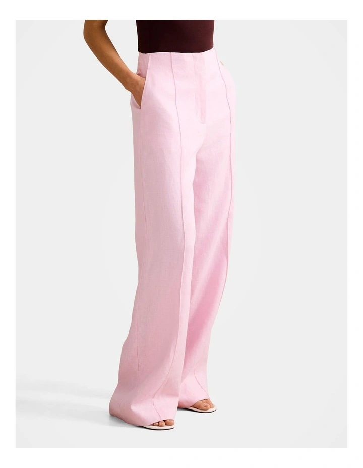 Posey Linen Wide Leg Pants in Pink image 3