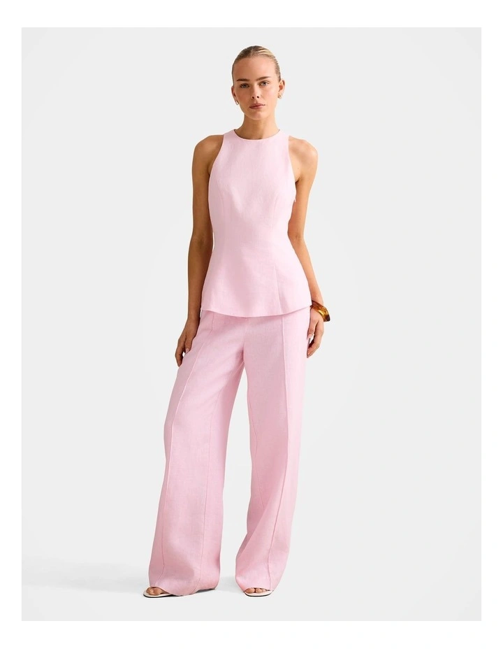 Posey Linen Wide Leg Pants in Pink image 5