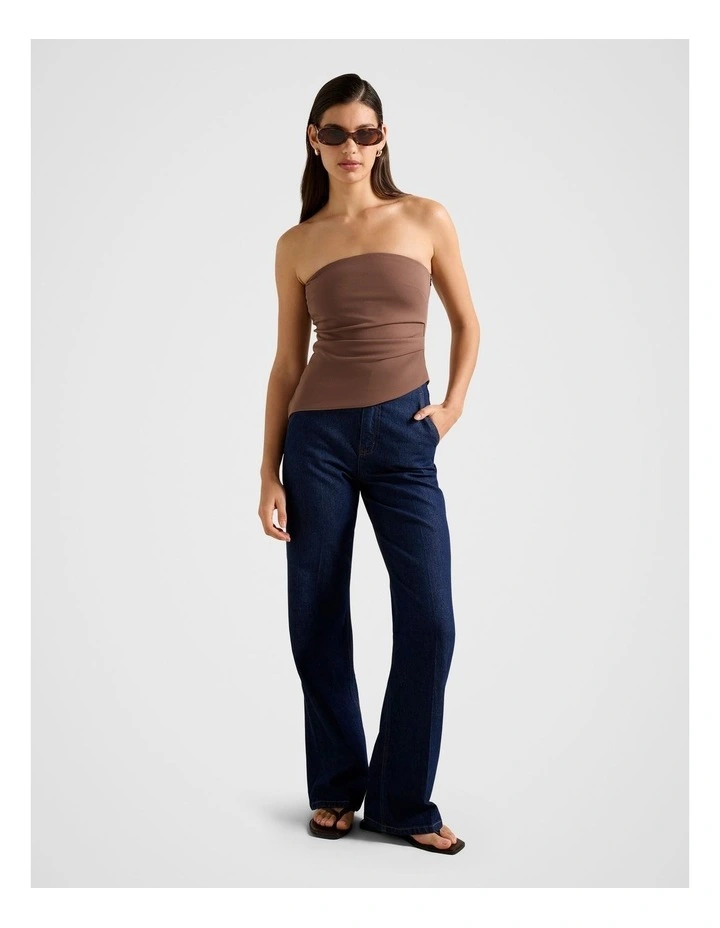 Pattie Asymmetrical Bandeau Top in Brown image 5