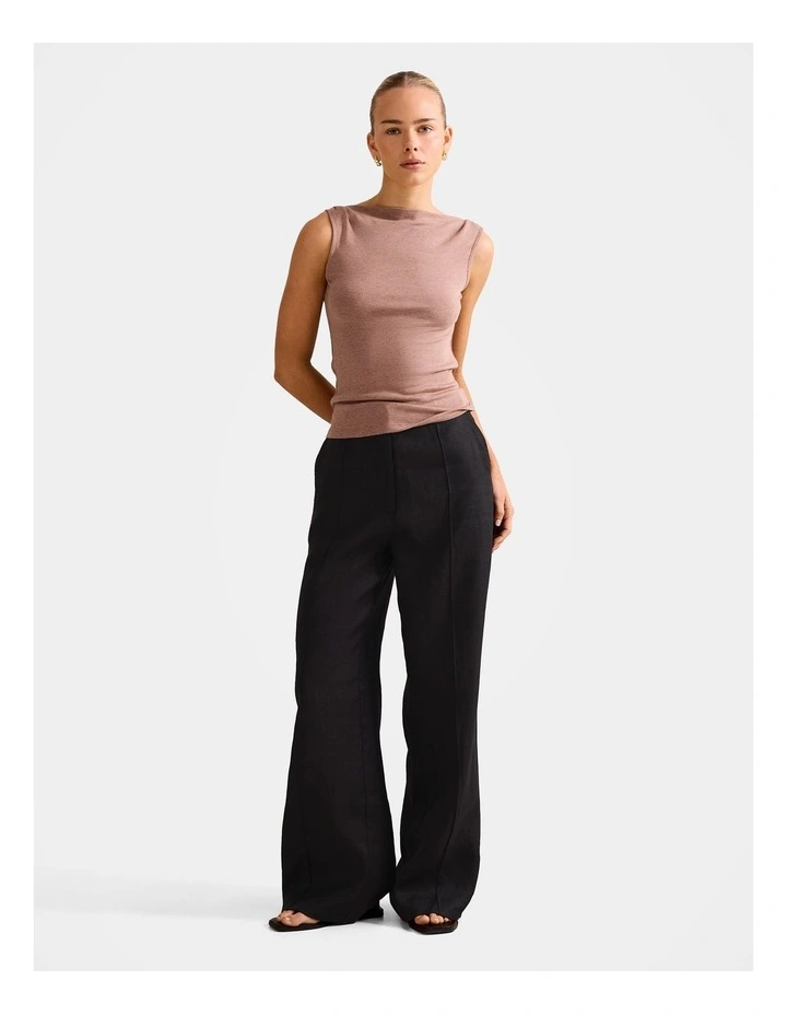 Josephine Straight Neck Tank Top in Brown image 5