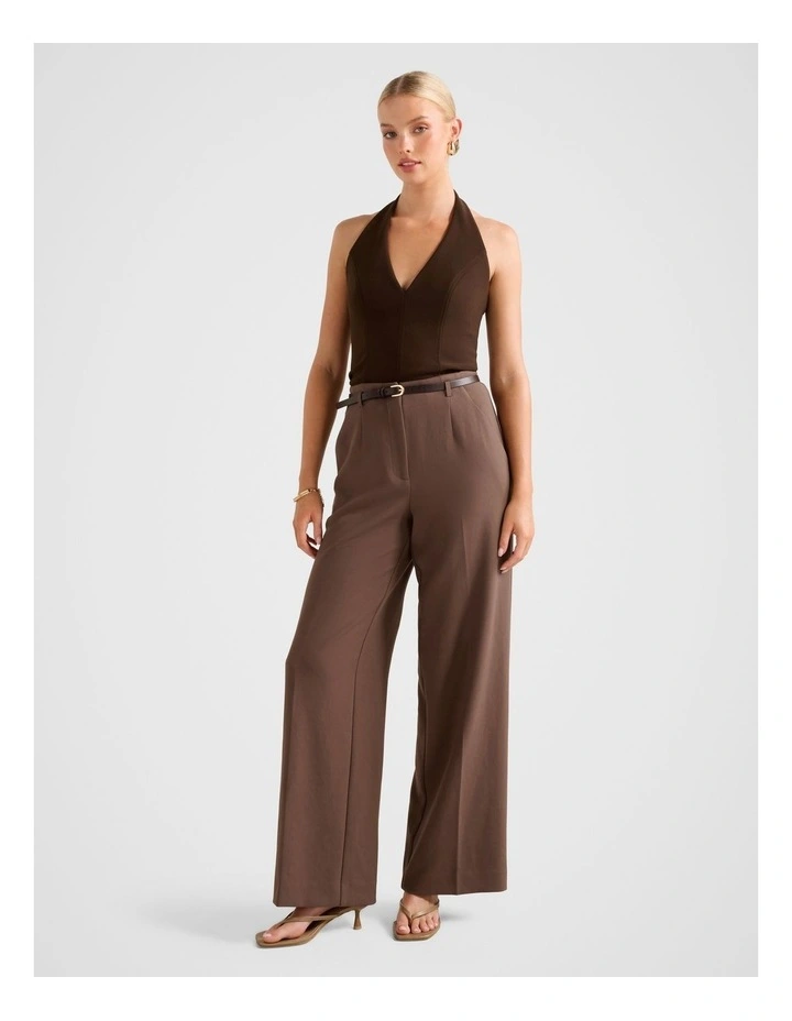 Chantelle Belted Wide Leg Pants in Brown image 5