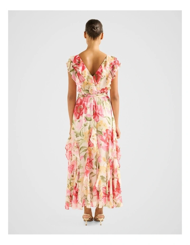 Naya Ruffle Midi Dress in Multi image 2