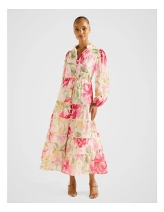 Jessie Button Down Midi Dress in Multi