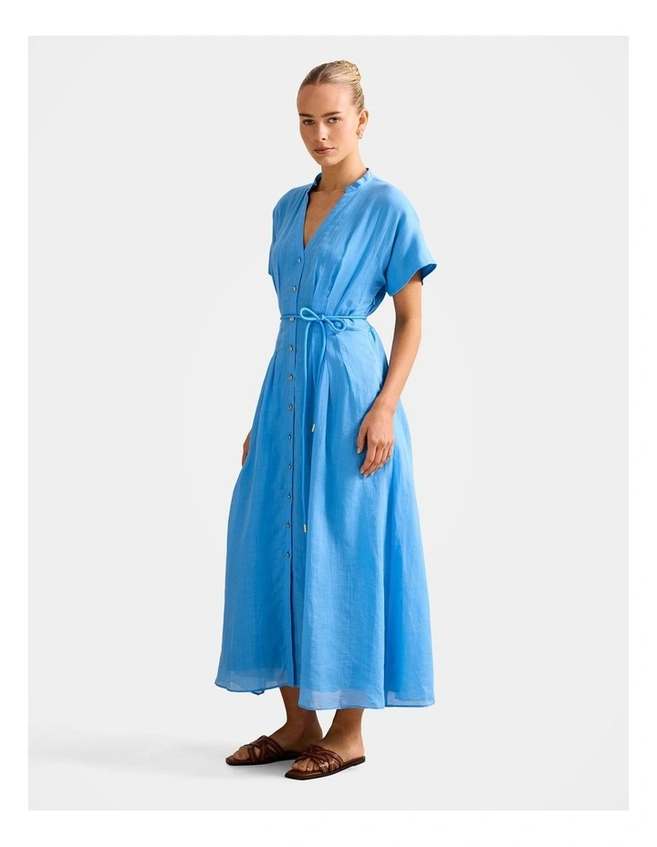 Jemma Shirt Midi Dress in Blue image 3