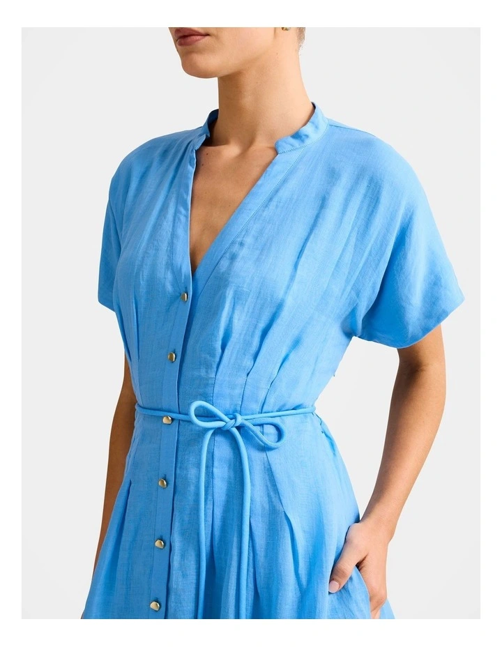 Jemma Shirt Midi Dress in Blue image 4