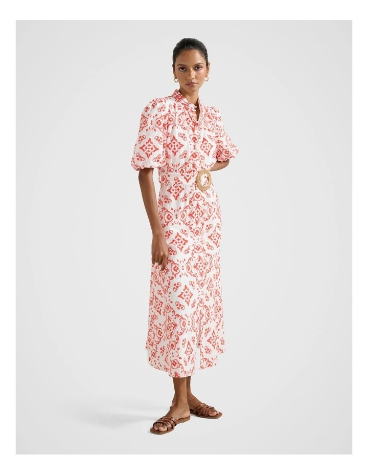 Rhiannon Broderie Midi Dress in Multi image 3