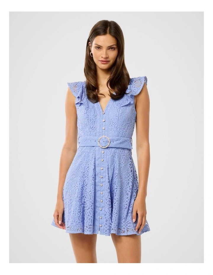 Sinead Lace Mini Dress in Blue image 1