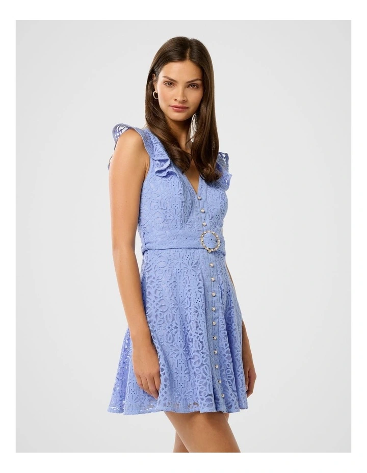 Sinead Lace Mini Dress in Blue image 3