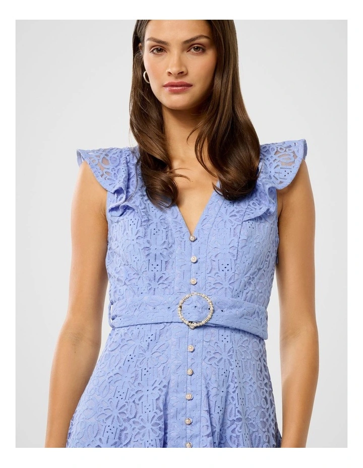 Sinead Lace Mini Dress in Blue image 4