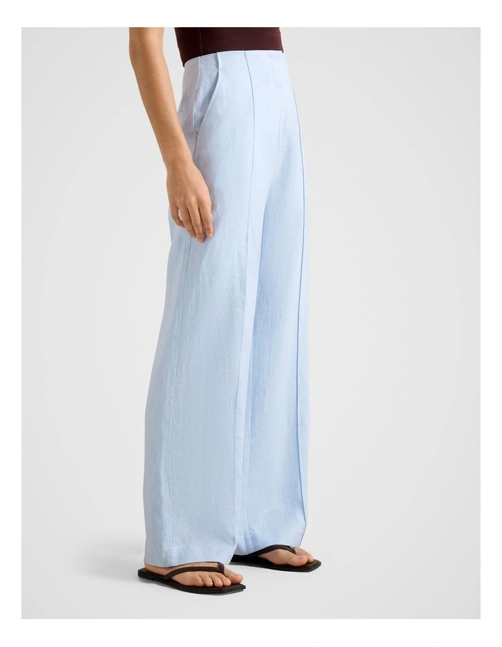 Posey Linen Wide Leg Pants in Blue image 3