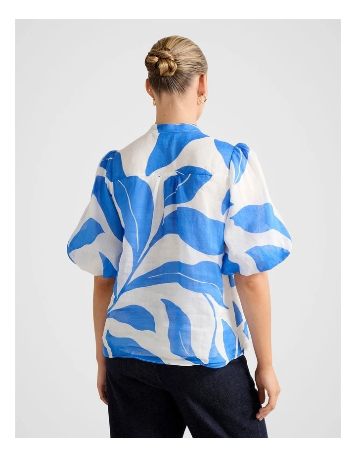 Paloma Puff Sleeves Blouse in Blue image 2