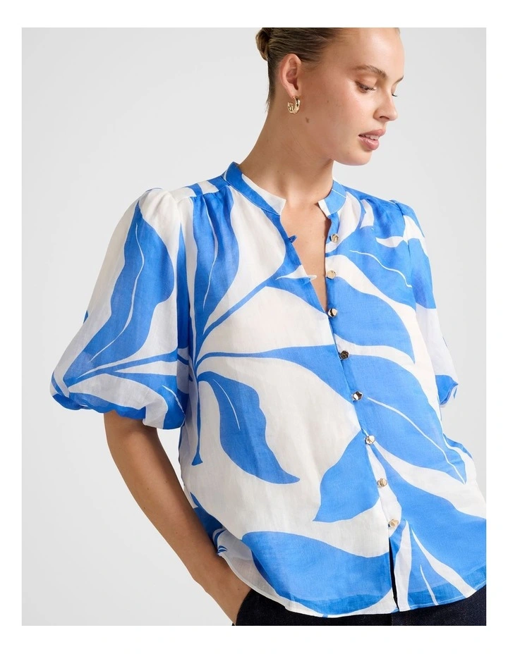 Paloma Puff Sleeves Blouse in Blue image 4