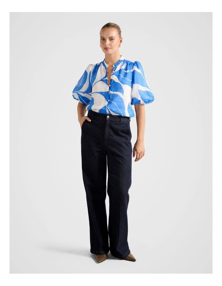 Paloma Puff Sleeves Blouse in Blue image 5
