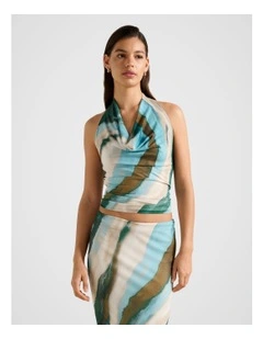 Della Halter Neck Top in Multi
