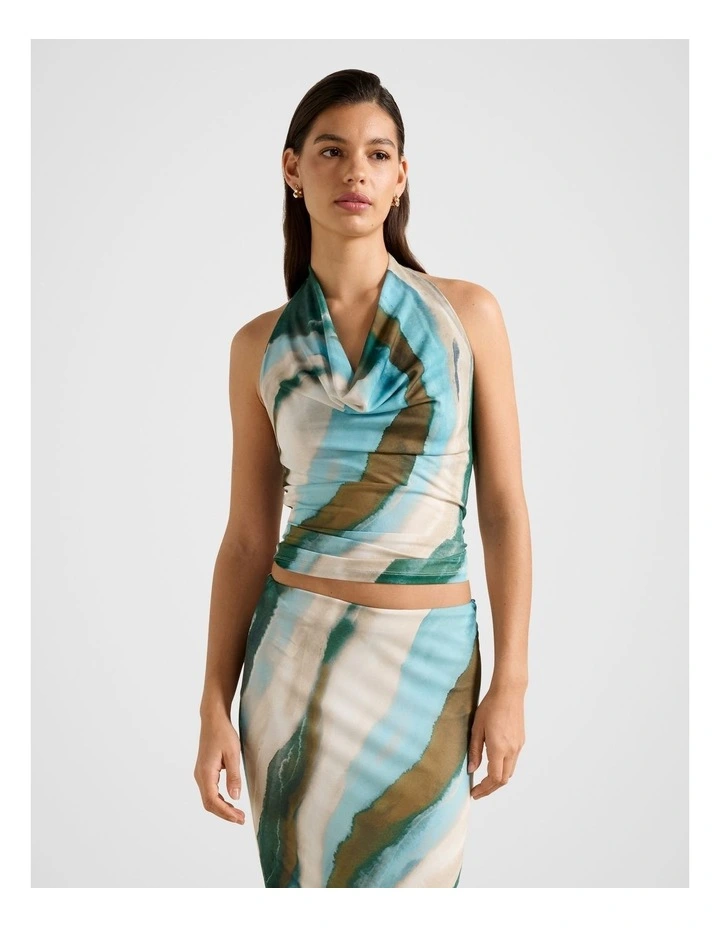 Della Halter Neck Top in Multi image 1