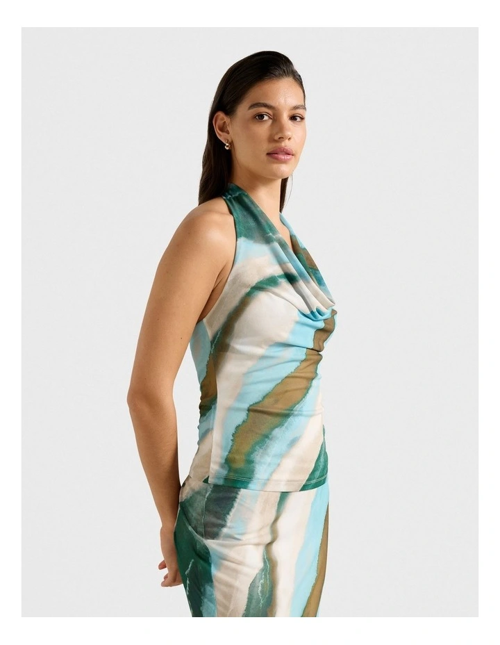Della Halter Neck Top in Multi image 3