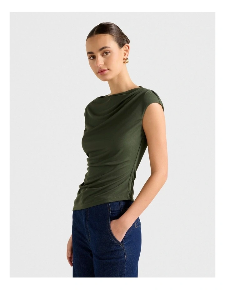 Tilda Mesh Asymmetric Top in Green image 3