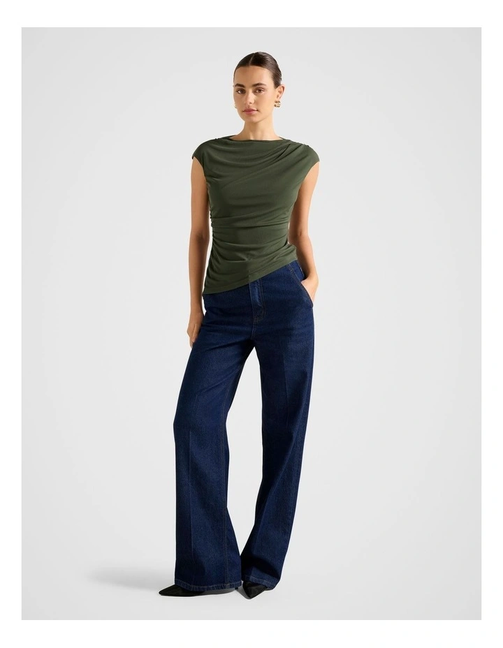 Tilda Mesh Asymmetric Top in Green image 5