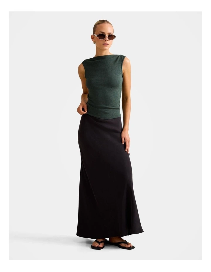 Josephine Straight Neck Tank Top in Green image 5