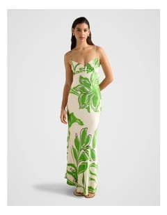 Sloane Printed Satin Maxi Dress in Multi